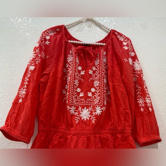 Talbots embroidered coral dress size Lp - Picture 3 of 5